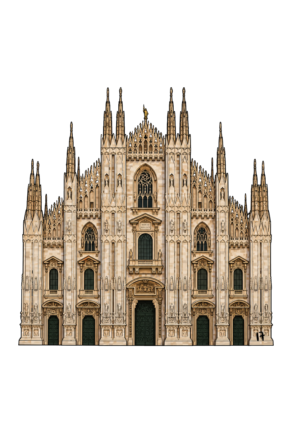Sticker — Milan cathedral facade