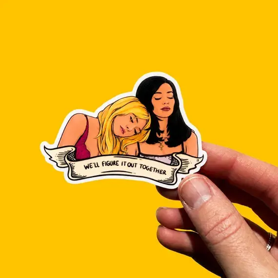 Euphoria Cassie and Maddy Sticker, We’ll Figure It Out Together Vinyl Decal, Euphoria Inspired Laptop Sticker, TV Show Fan Gift